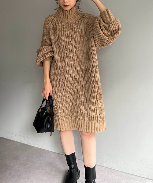 CAPRICIEUX LE'MAGE（カプリシューレマージュ）の「モールタートルチュニックワンピース（ワンピース・レディース・ホワイト系その他/ベージュ/ブラック・FREE）」の21枚目の写真