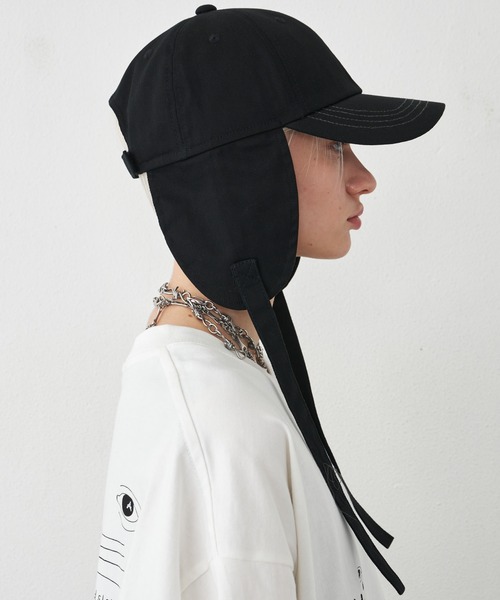 AIVER（アイバー）の「AIVER　イヤーフラップキャップ（キャップ・メンズ・ブラック×ピンク/ブラック×ブラック/ブラック×グレー・FREE）」の9枚目の写真