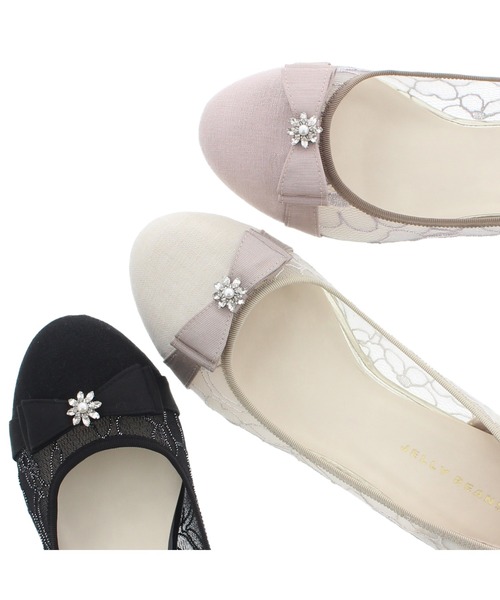 JELLY BEANS（ジェリービーンズ）の「シアーレースリボンモールドソールパンプス【Made in Japan】<ふわさら>(125-10318)JELLY BEANS(ジェリービーンズ)（パンプス・レディース・ベージュ/グレイッシュベージュ/ブラック・21.5/22/22.5/23/23.5/24/24.5/25/25.5）」の10枚目の写真