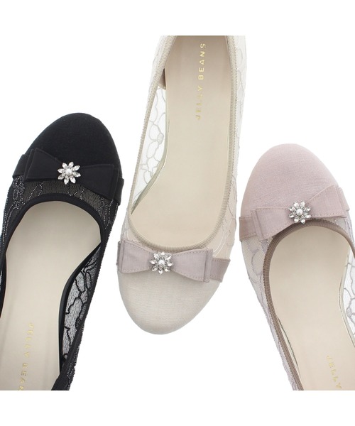 JELLY BEANS（ジェリービーンズ）の「シアーレースリボンモールドソールパンプス【Made in Japan】<ふわさら>(125-10318)JELLY BEANS(ジェリービーンズ)（パンプス・レディース・ベージュ/グレイッシュベージュ/ブラック・21.5/22/22.5/23/23.5/24/24.5/25/25.5）」の11枚目の写真