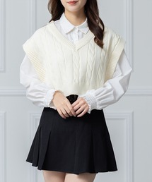 clear | ケーブル編みニットベスト≪2023SS新作≫(ベスト)