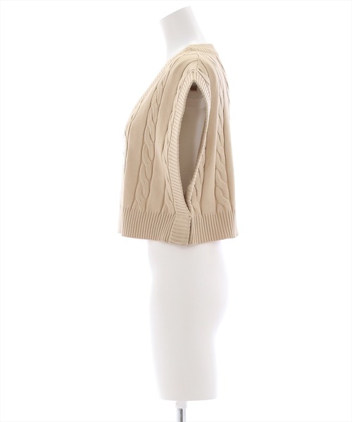 clear（クリア）の「ケーブル編みニットベスト（ベスト・レディース・アイボリー/ネイビー/ベージュ・F）」の5枚目の写真