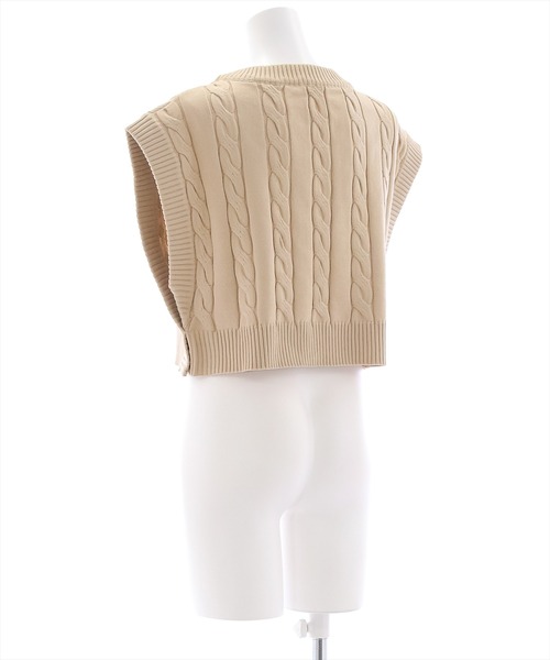 clear（クリア）の「ケーブル編みニットベスト（ベスト・レディース・アイボリー/ネイビー/ベージュ・F）」の6枚目の写真