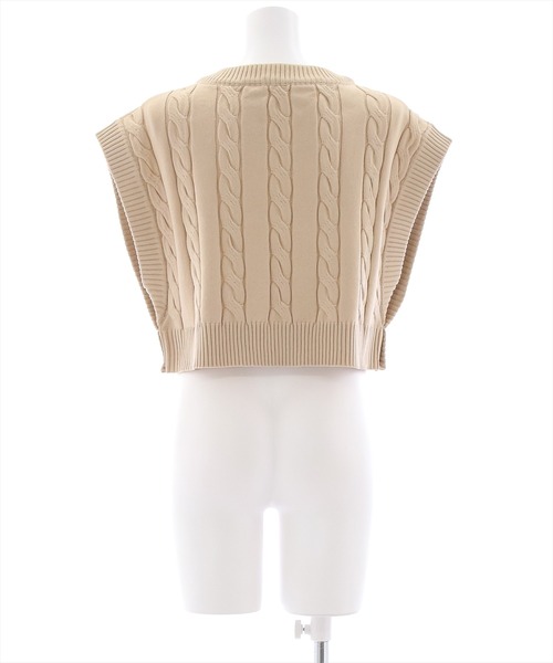 clear（クリア）の「ケーブル編みニットベスト（ベスト・レディース・アイボリー/ネイビー/ベージュ・F）」の7枚目の写真