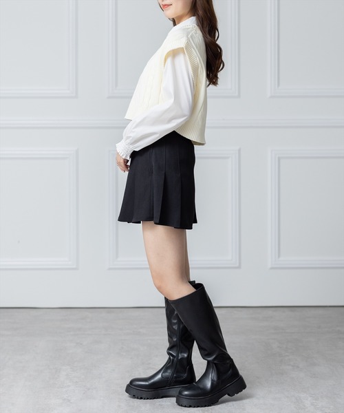 clear（クリア）の「ケーブル編みニットベスト（ベスト・レディース・アイボリー/ネイビー/ベージュ・F）」の12枚目の写真