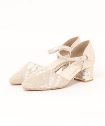 Kana | チャンキーヒール レース ラメ パーティー パンプス(パンプス)