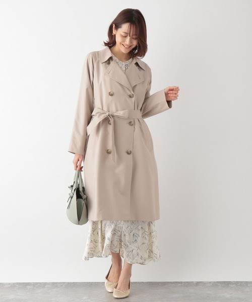 GLOBAL WORK（グローバルワーク）の「エアかる撥水トレンチ/163785（トレンチコート・レディース・ピンク系その他/ベージュ/グレイッシュベージュ/モカ/ネイビー・SMALL/MEDIUM/LARGE）」の19枚目の写真