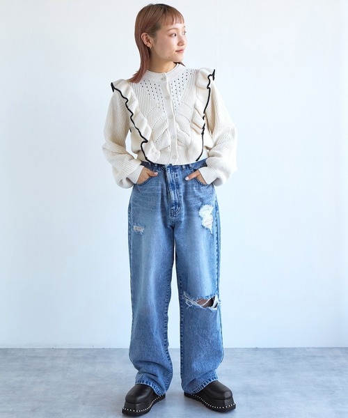 Alley by w closet（アリーバイダブルクローゼット）の「【Alley】厚底パールサボ（サンダル・レディース・アイボリー/ブラック・M/L）」の21枚目の写真