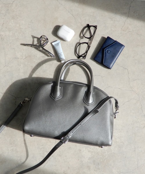 minia（ミニア）の「ミニボストン（ショルダーバッグ・レディース・ガンメタ/ブラック/イエロー/グリーン・FREE）」の4枚目の写真