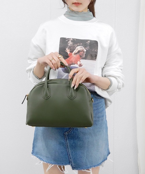 minia（ミニア）の「ミニボストン（ショルダーバッグ・レディース・ガンメタ/ブラック/イエロー/グリーン・FREE）」の5枚目の写真