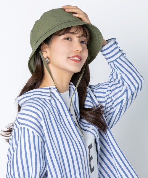 polcadot（ポルカドット）の「SUN SHADE BUCKET HAT／サンシェードバケットハット（ハット・レディース・ベージュ/ブラック/カーキ・FREE）」の5枚目の写真