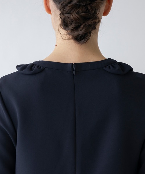 sono NAVY <防しわダブルクロス>バックフリルロングジレ Amazon | [ソーノ] ジレ NAVY バックフリルロングジレ ネイビー