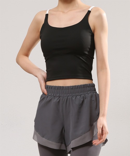 FREE BLUES（フリーブルース）の「バッククロス　ヨガフィットネススポーツブラ アウトドア（スポーツブラ・レディース・ベージュ/ミント/ブラック・M/S/L）」の13枚目の写真