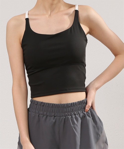 FREE BLUES（フリーブルース）の「バッククロス　ヨガフィットネススポーツブラ アウトドア（スポーツブラ・レディース・ベージュ/ミント/ブラック・M/S/L）」の6枚目の写真