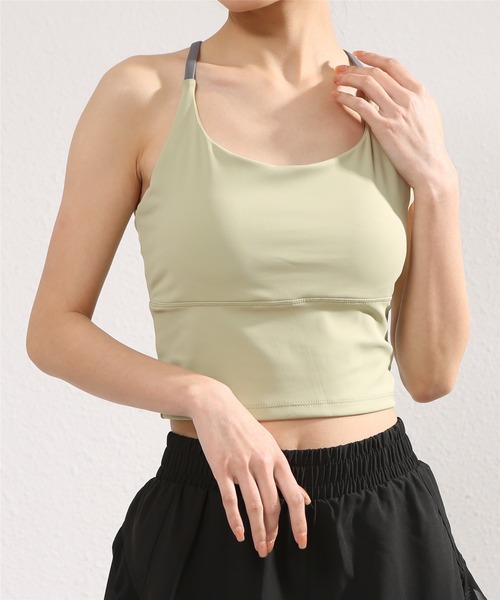 FREE BLUES（フリーブルース）の「バッククロス　ヨガフィットネススポーツブラ アウトドア（スポーツブラ・レディース・ベージュ/ミント/ブラック・M/S/L）」の14枚目の写真