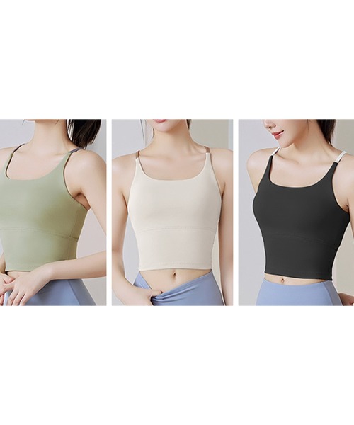 FREE BLUES（フリーブルース）の「バッククロス　ヨガフィットネススポーツブラ アウトドア（スポーツブラ・レディース・ベージュ/ミント/ブラック・M/S/L）」の20枚目の写真