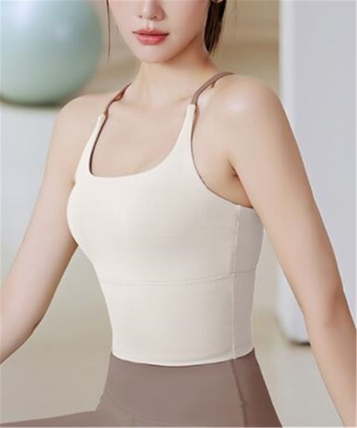 FREE BLUES（フリーブルース）の「バッククロス　ヨガフィットネススポーツブラ アウトドア（スポーツブラ・レディース・ベージュ/ミント/ブラック・M/S/L）」の22枚目の写真