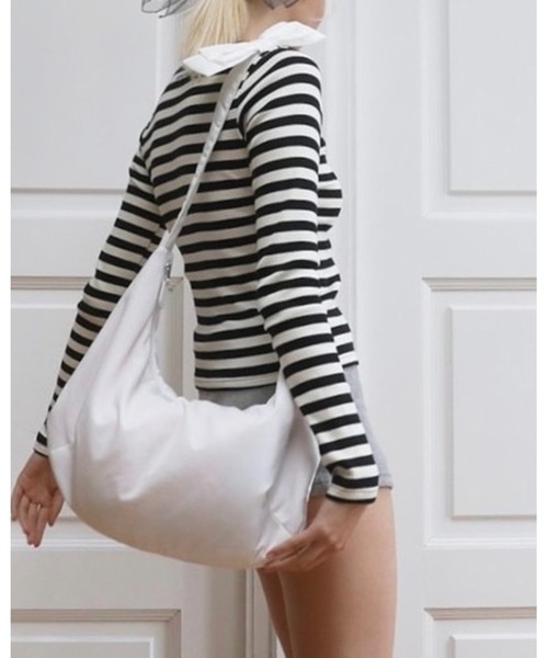 epine（エピヌ）の「Ee button cardigan（カーディガン/ボレロ・レディース・ブラック/ピンク/ストライプ・FREE）」の18枚目の写真