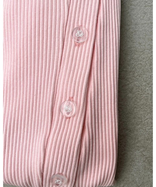 epine（エピヌ）の「Ee button cardigan（カーディガン/ボレロ・レディース・ブラック/ピンク/ストライプ・FREE）」の5枚目の写真