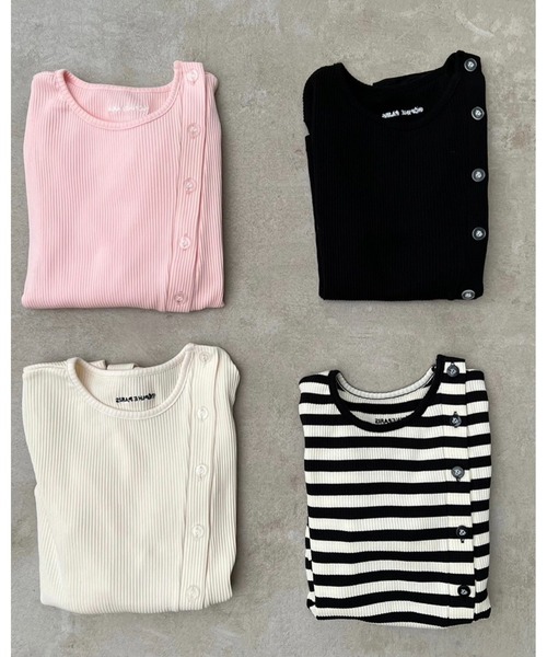 epine（エピヌ）の「Ee button cardigan（カーディガン/ボレロ・レディース・ブラック/ピンク/ストライプ・FREE）」の22枚目の写真