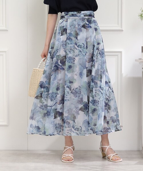 couture brooch（クチュールブローチ）の「◆【新色追加！】オーガンフルールタックベルトスカート（スカート・レディース・ライトグレー系/ベージュ系/ブラック系/グレー系5・36/38/40/42）」の3枚目の写真