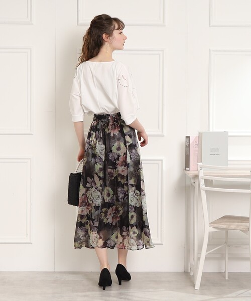 couture brooch（クチュールブローチ）の「◆【新色追加！】オーガンフルールタックベルトスカート（スカート・レディース・ライトグレー系/ベージュ系/ブラック系/グレー系5・36/38/40/42）」の22枚目の写真