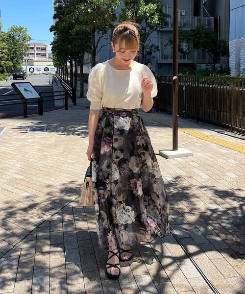 couture brooch（クチュールブローチ）の「◆【新色追加！】オーガンフルールタックベルトスカート（スカート・レディース・ライトグレー系/ベージュ系/ブラック系/グレー系5・36/38/40/42）」の17枚目の写真