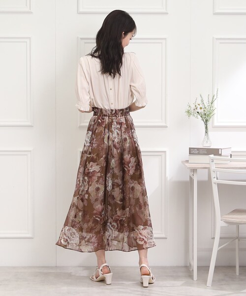 couture brooch（クチュールブローチ）の「◆【新色追加！】オーガンフルールタックベルトスカート（スカート・レディース・ライトグレー系/ベージュ系/ブラック系/グレー系5・36/38/40/42）」の12枚目の写真