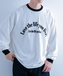 ITEMS URBANRESEARCH | スラブ接結ロゴプリント リンガーロングTシャツ(Tシャツ/カットソー)