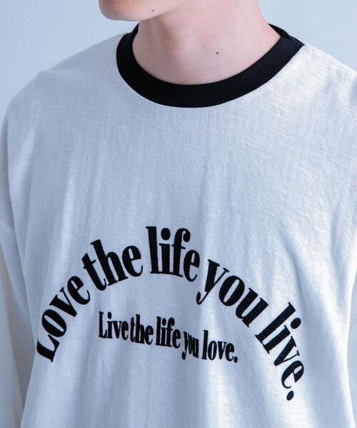 ITEMS URBANRESEARCH（アイテムズ アーバンリサーチ）の「スラブ接結ロゴプリント リンガーロングTシャツ（Tシャツ/カットソー・メンズ・ホワイト系その他/オレンジ系その他/ブラック系その他・MEDIUM/LARGE）」の11枚目の写真