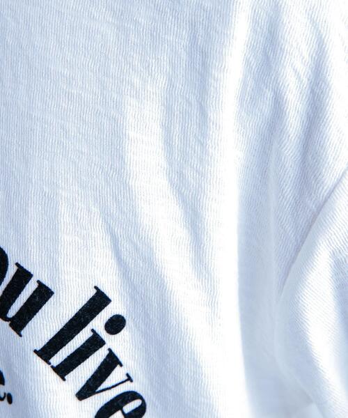 ITEMS URBANRESEARCH（アイテムズ アーバンリサーチ）の「スラブ接結ロゴプリント リンガーロングTシャツ（Tシャツ/カットソー・メンズ・ホワイト系その他/オレンジ系その他/ブラック系その他・MEDIUM/LARGE）」の13枚目の写真