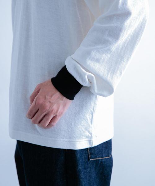 ITEMS URBANRESEARCH（アイテムズ アーバンリサーチ）の「スラブ接結ロゴプリント リンガーロングTシャツ（Tシャツ/カットソー・メンズ・ホワイト系その他/オレンジ系その他/ブラック系その他・MEDIUM/LARGE）」の14枚目の写真