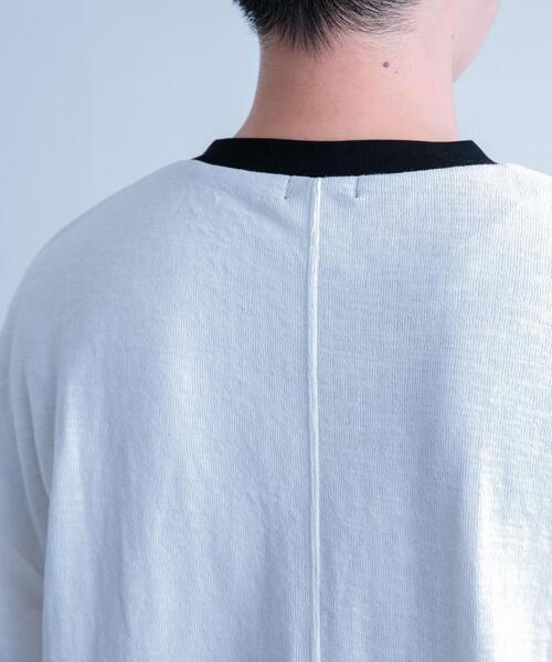 ITEMS URBANRESEARCH（アイテムズ アーバンリサーチ）の「スラブ接結ロゴプリント リンガーロングTシャツ（Tシャツ/カットソー・メンズ・ホワイト系その他/オレンジ系その他/ブラック系その他・MEDIUM/LARGE）」の15枚目の写真