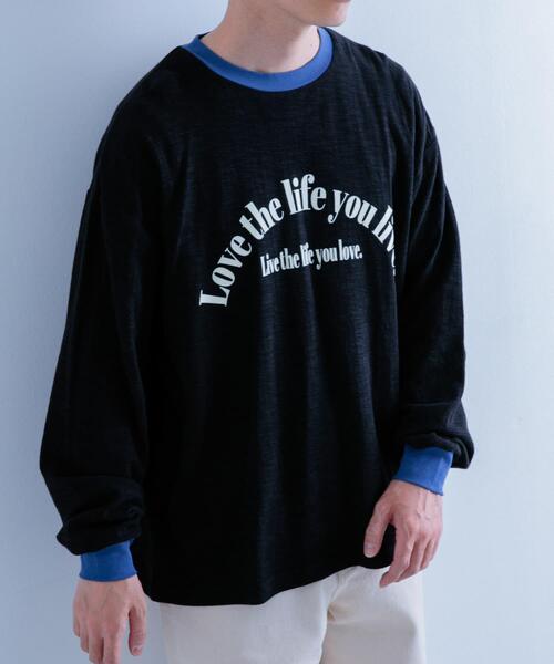 ITEMS URBANRESEARCH（アイテムズ アーバンリサーチ）の「スラブ接結ロゴプリント リンガーロングTシャツ（Tシャツ/カットソー・メンズ・ホワイト系その他/オレンジ系その他/ブラック系その他・MEDIUM/LARGE）」の10枚目の写真