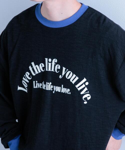 ITEMS URBANRESEARCH（アイテムズ アーバンリサーチ）の「スラブ接結ロゴプリント リンガーロングTシャツ（Tシャツ/カットソー・メンズ・ホワイト系その他/オレンジ系その他/ブラック系その他・MEDIUM/LARGE）」の13枚目の写真