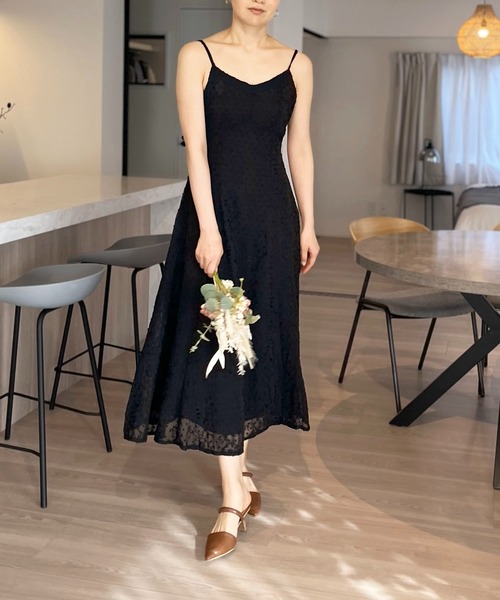 Jewelobe(ジュエローブ)の「刺繍シアーキャミワンピース(ワンピース・レディース・ブラック/アイボリー・FREE)」の21枚目の写真