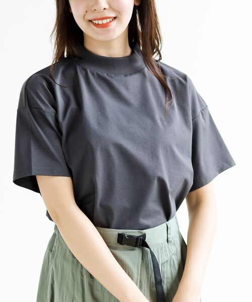 rps（アールピーエス）の「ドライタッチリブネックＴ（Tシャツ/カットソー・レディース・オフホワイト/チャコールグレー/ブラック・フリー）」の2枚目の写真