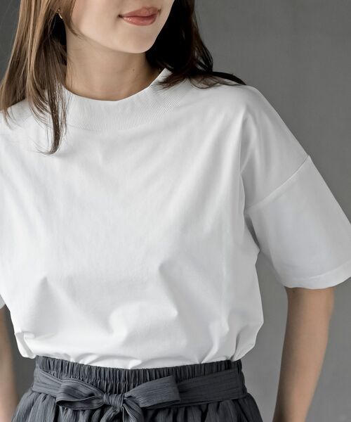 rps（アールピーエス）の「ドライタッチリブネックＴ（Tシャツ/カットソー・レディース・オフホワイト/チャコールグレー/ブラック・フリー）」の8枚目の写真