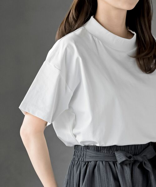 rps（アールピーエス）の「ドライタッチリブネックＴ（Tシャツ/カットソー・レディース・オフホワイト/チャコールグレー/ブラック・フリー）」の9枚目の写真