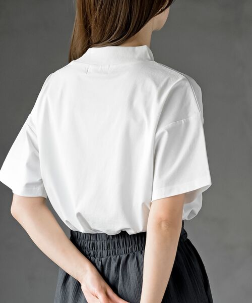 rps（アールピーエス）の「ドライタッチリブネックＴ（Tシャツ/カットソー・レディース・オフホワイト/チャコールグレー/ブラック・フリー）」の10枚目の写真