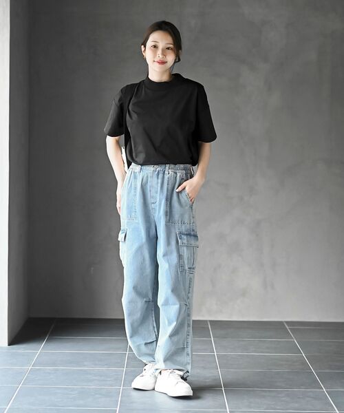 rps（アールピーエス）の「ドライタッチリブネックＴ（Tシャツ/カットソー・レディース・オフホワイト/チャコールグレー/ブラック・フリー）」の12枚目の写真