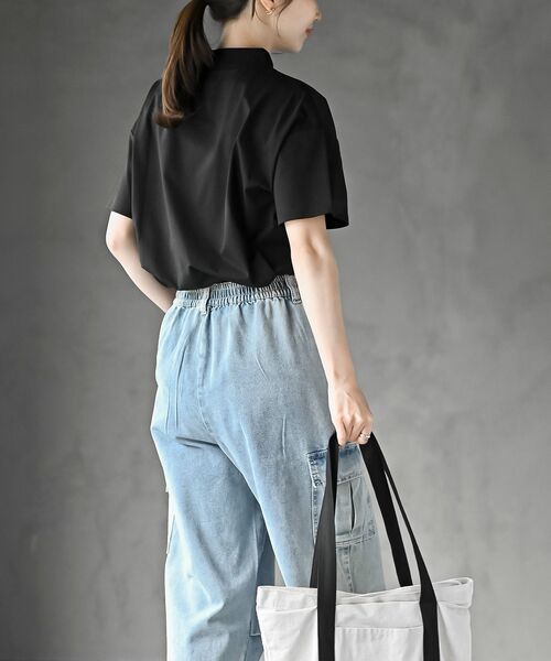 rps（アールピーエス）の「ドライタッチリブネックＴ（Tシャツ/カットソー・レディース・オフホワイト/チャコールグレー/ブラック・フリー）」の14枚目の写真