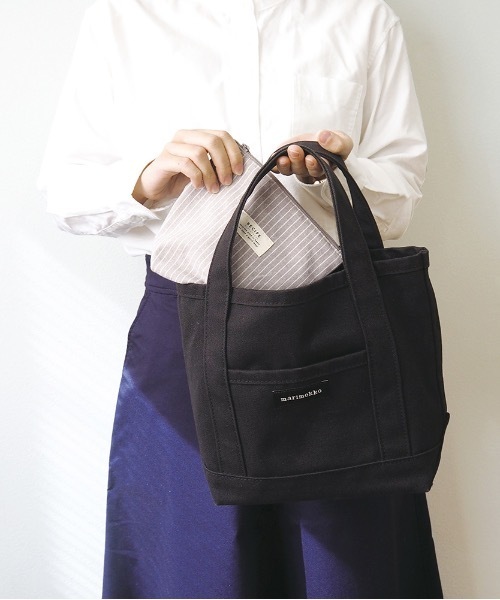 COMMON WARE（コモンウェアー）の「EC:RECIPE MINI COOLER POUCH レシピ保冷ミニポーチ（お弁当箱・レディース・ストライプ/チェック/ブラック/オフホワイト・FREE）」の6枚目の写真