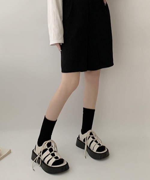 国内発送 関税込★Chloe★レースアッププラットフォームサンダル シーバイ クロエ ☆ 厚底 レースアップ サンダル 37