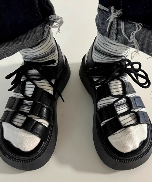 【特別コラボ】Melissa x Alexandre Pavao レースアップサンダル 厚底レースアップサンダル（サンダル・ミュール） | csT&P