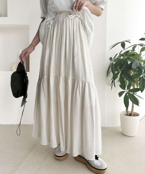 classicalelf（クラシカルエルフ）の「即、お洒落レディ。ドロストティアードスカート（スカート・レディース・ブラウン/ホワイト/ブラック・LARGE/X-LARGE/SMALL/MEDIUM）」の14枚目の写真