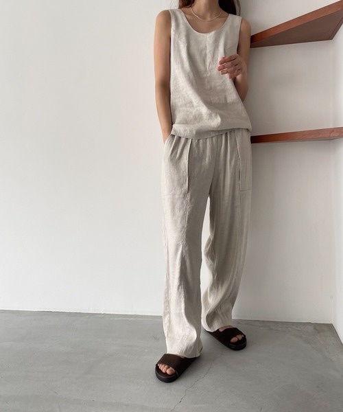 CANAL JEAN（キャナルジーン）の「RED CHOP WORKS リネン混タンク