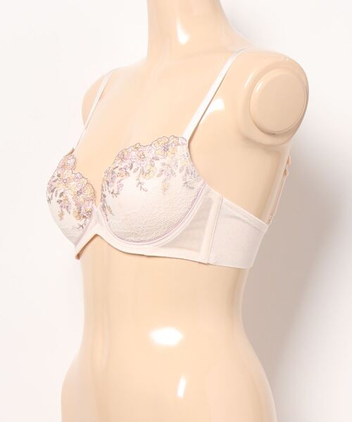 AMOSTYLE BY Triumph（アモスタイルバイトリンプ）の「チャーミングラマー ブラジャー ディアフローラル【B,C,Dカップ】AMST1434 WHU JX（ブラジャー・レディース・ピンク/モスグリーン/ブルー・B65/B70/B75/C65/C70/D65/D70/D75/D80/C75）」の5枚目の写真