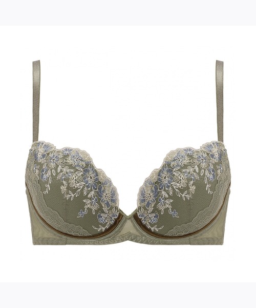 AMOSTYLE BY Triumph（アモスタイルバイトリンプ）の「チャーミングラマー ブラジャー ディアフローラル【B,C,Dカップ】AMST1434 WHU JX（ブラジャー・レディース・ピンク/モスグリーン/ブルー・B65/B70/B75/C65/C70/D65/D70/D75/D80/C75）」の2枚目の写真