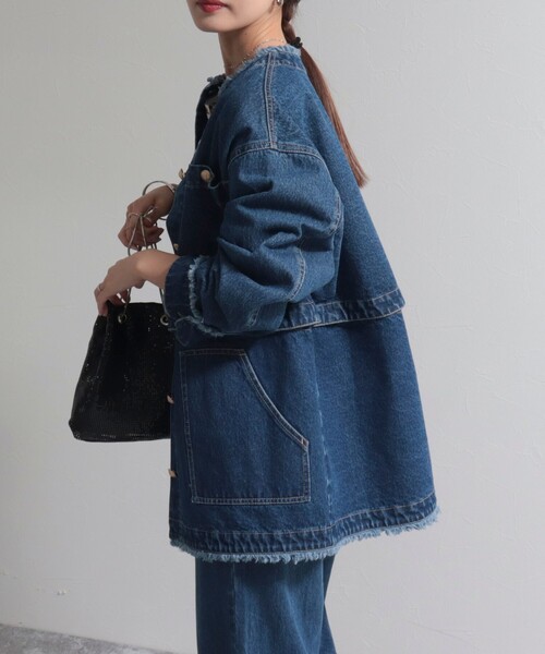 fredy emue（フレディエミュ）の「2WAYノーカラーデニムブルゾン